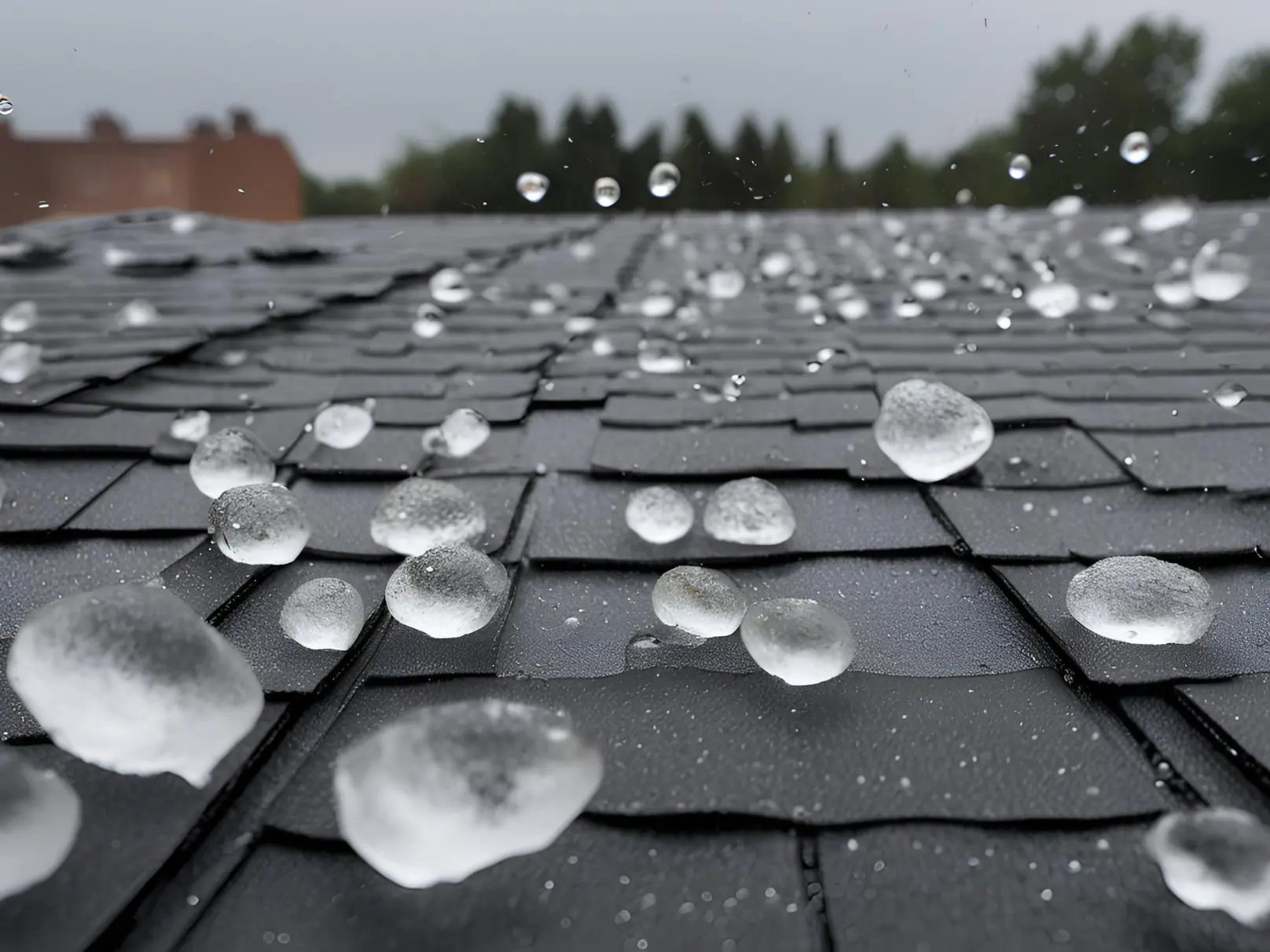 Hail Falling on Roof