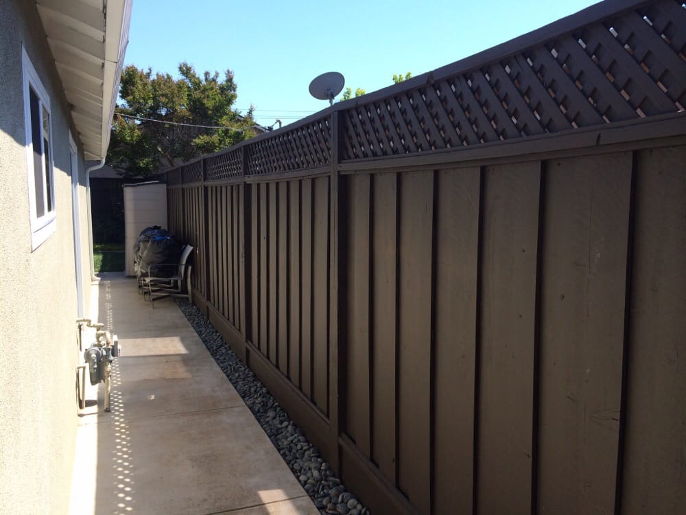 dark brown solid stain fence