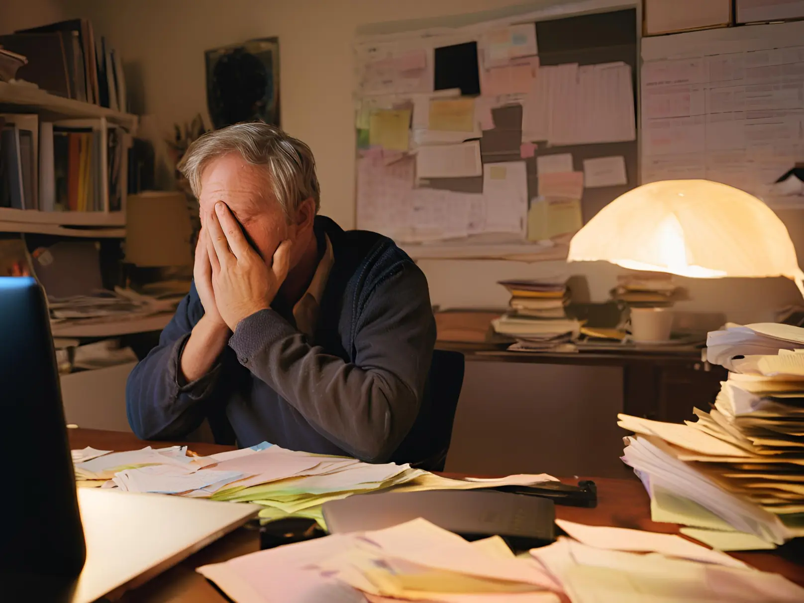 Man overwhelmed with energy bills