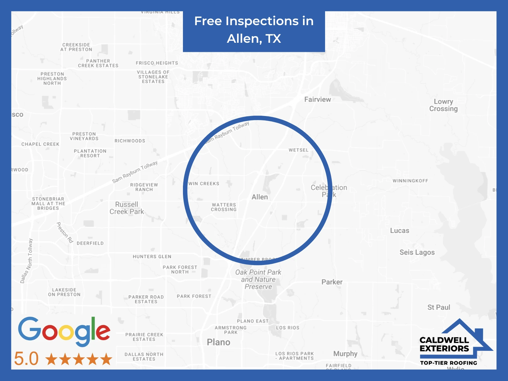 Map of Caldwell Exteriors at Allen, TX