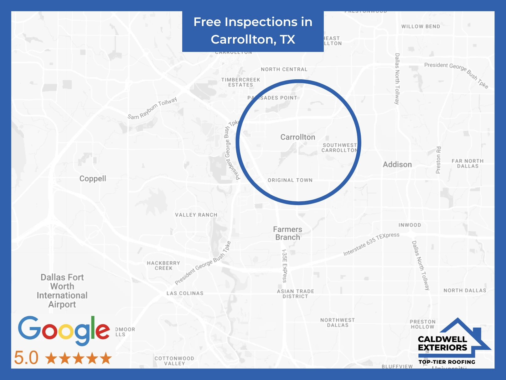 Map of Caldwell Exteriors at Carrollton, TX