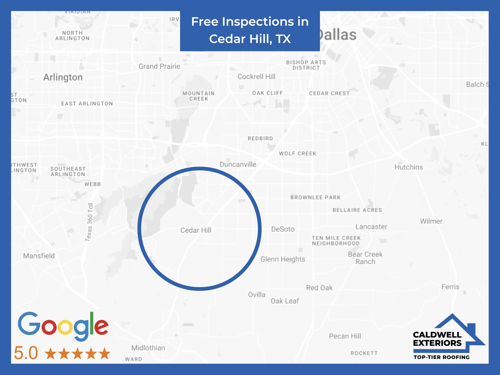 Map of Caldwell Exteriors at Cedar Hill, TX
