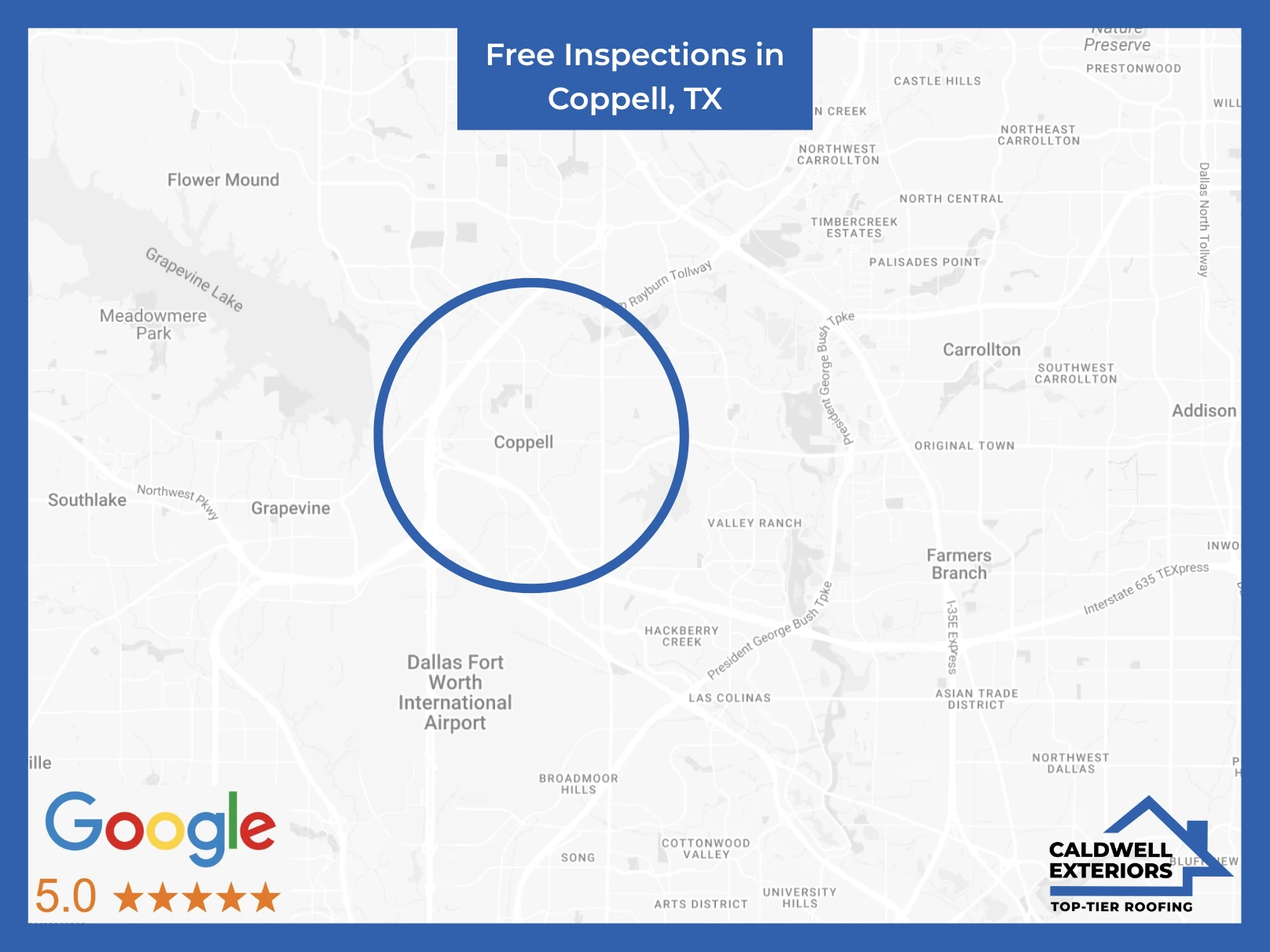 Map of Caldwell Exteriors at Coppell, TX