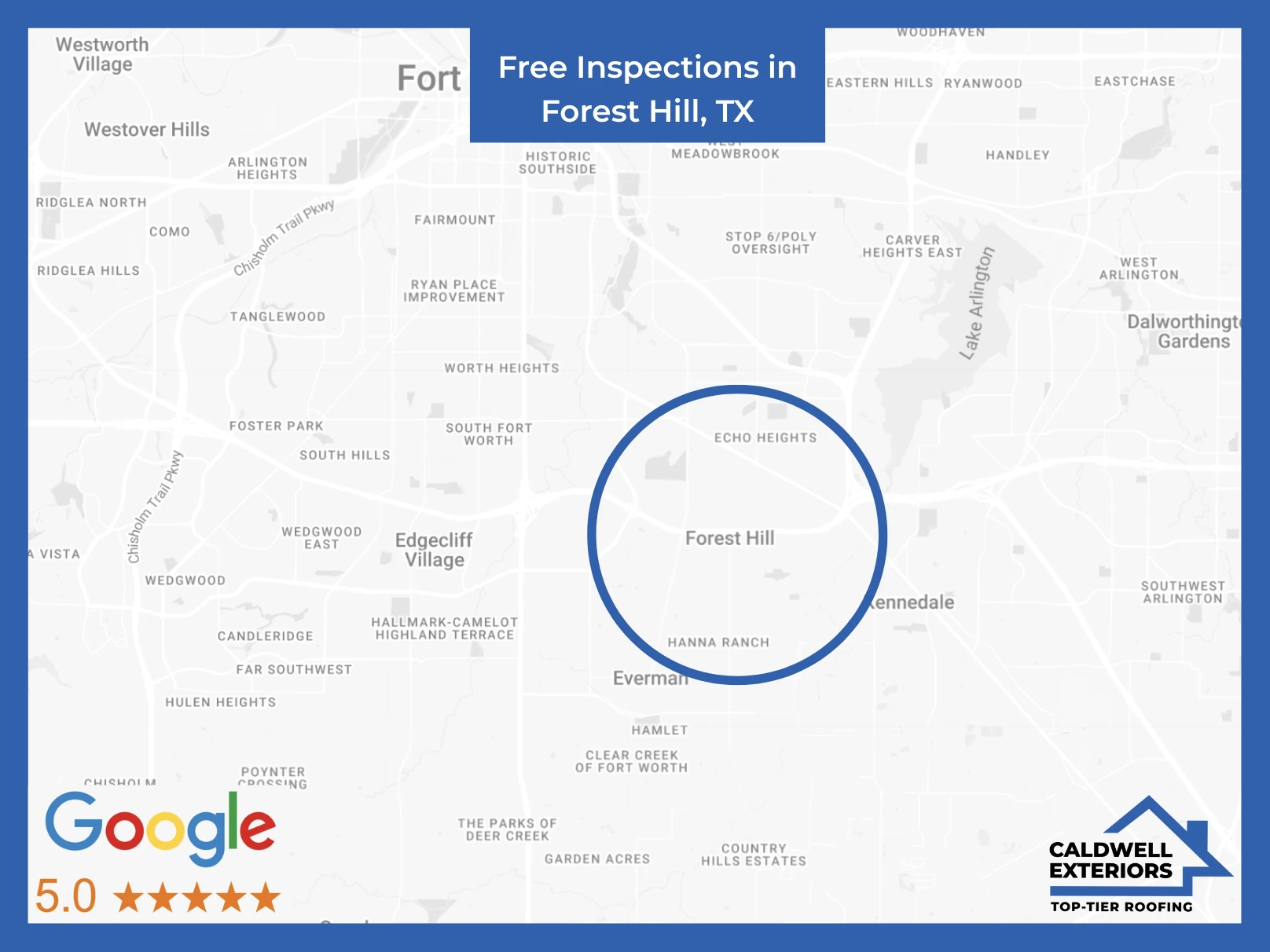 Map of Caldwell Exteriors at Forest Hill, TX