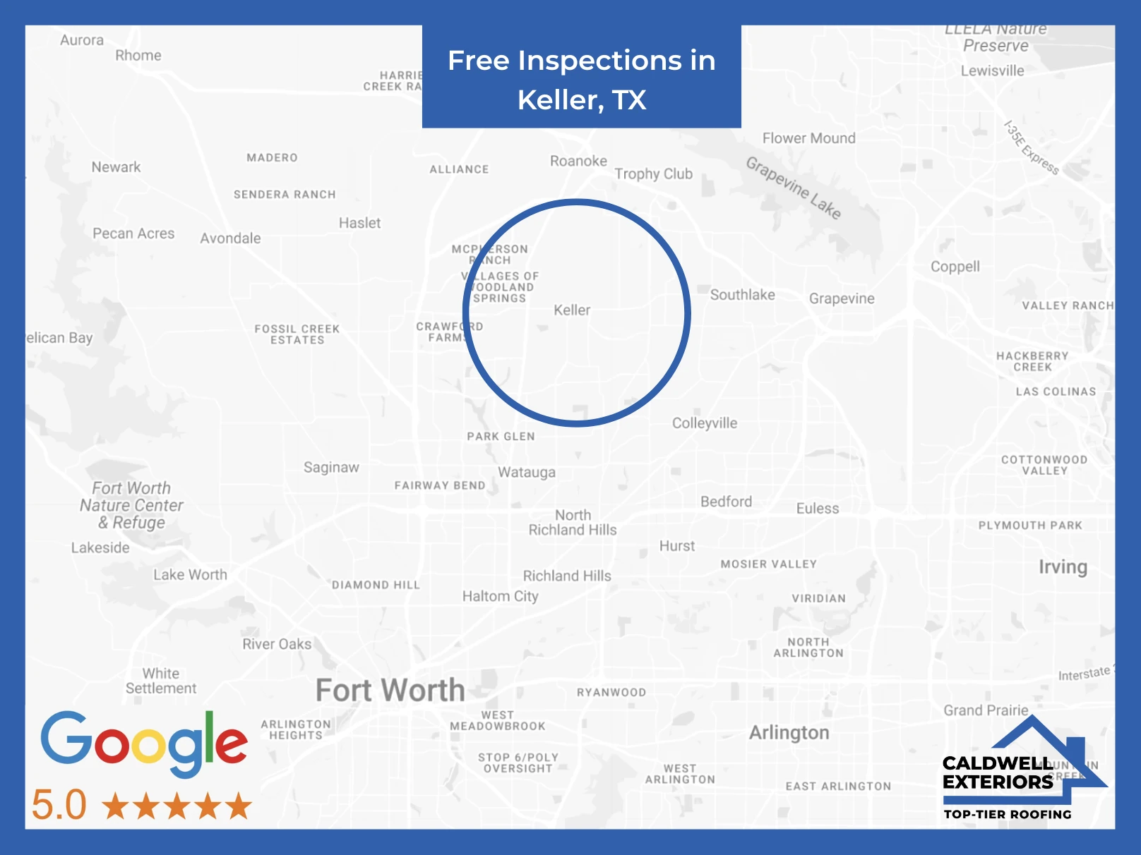 Map of Caldwell Exteriors at Keller, TX