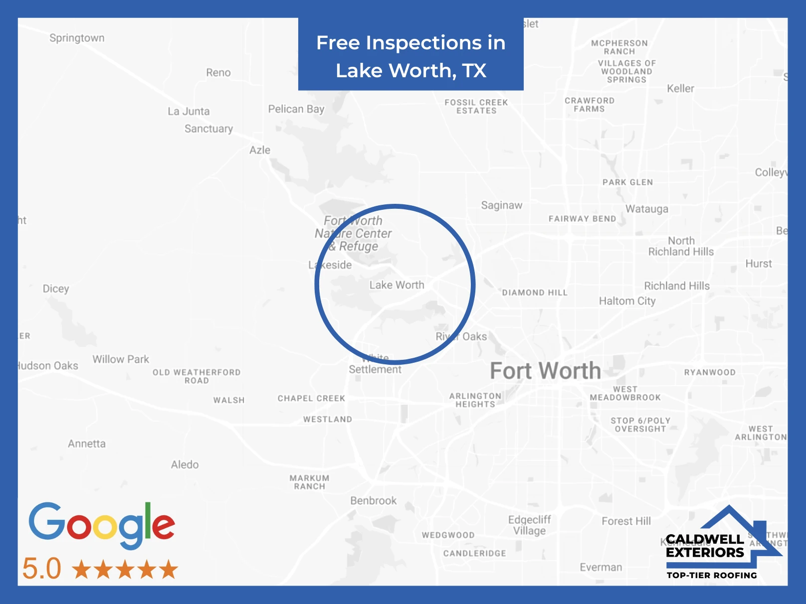 Map of Caldwell Exteriors at Lake Worth, TX