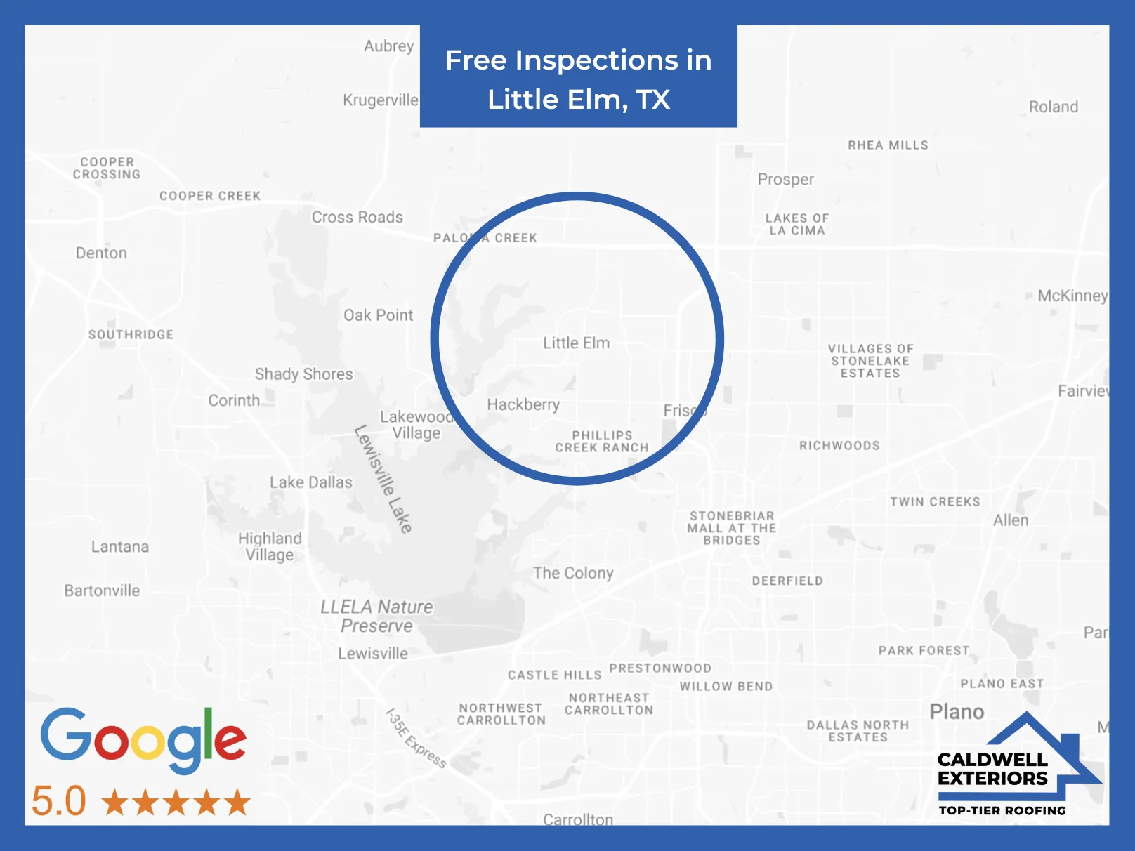 Map of Caldwell Exteriors at Little Elm, TX