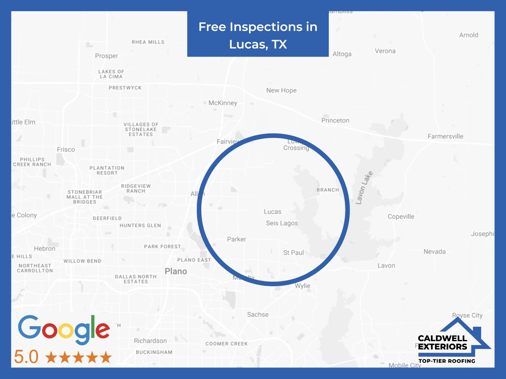 Map of Caldwell Exteriors at Lucas, TX
