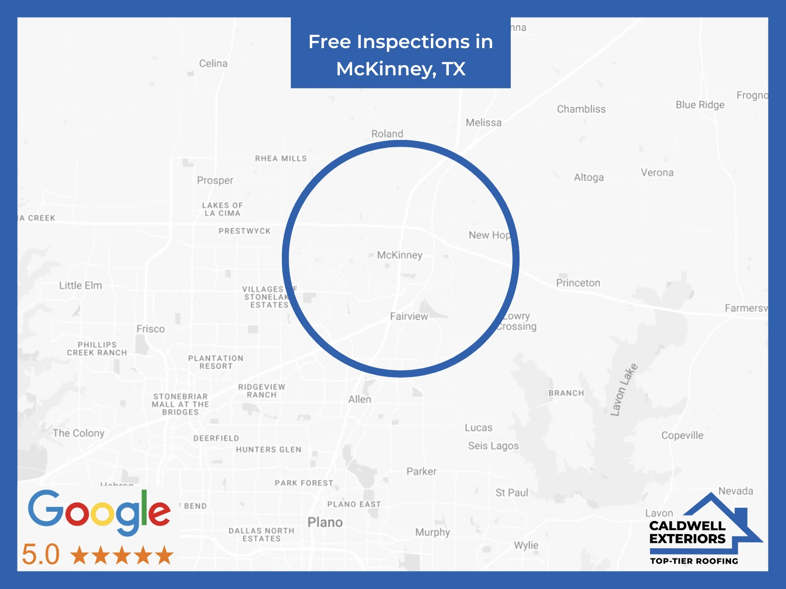 Map of Caldwell Exteriors at McKinney, TX