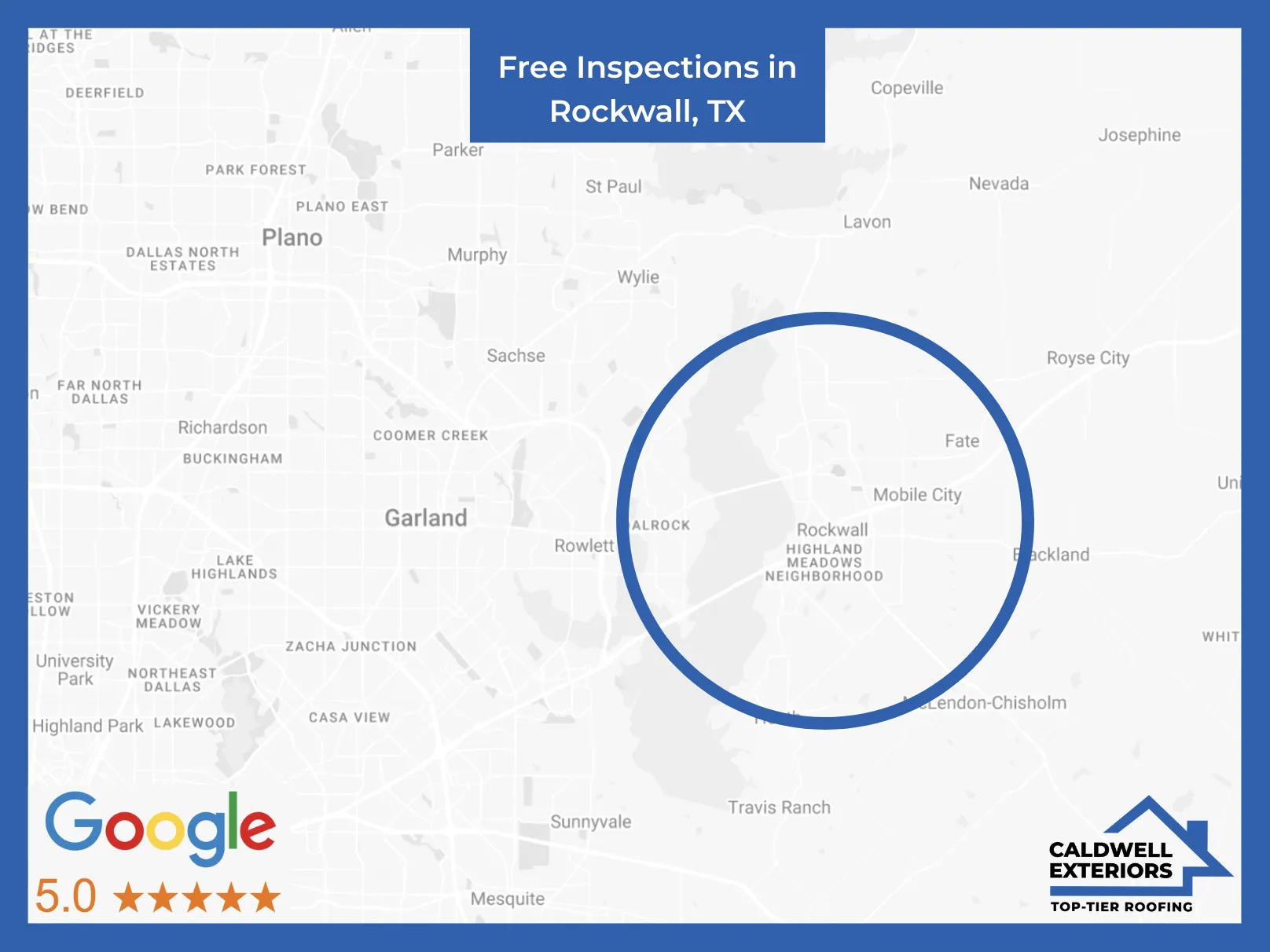 Map of Caldwell Exteriors at Rockwall, TX