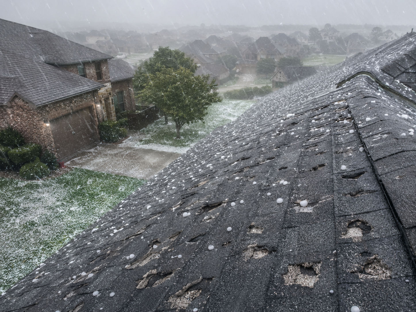 hail damage to mckinney shingle roof