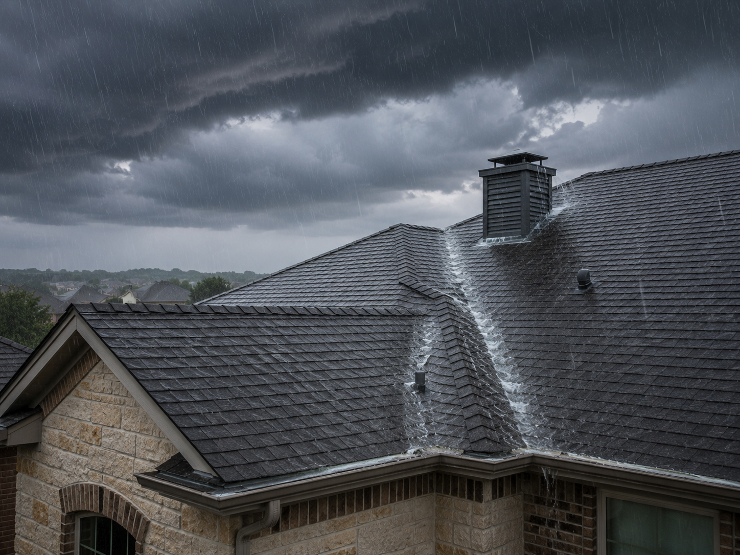 hail damage roof in fort worth texas