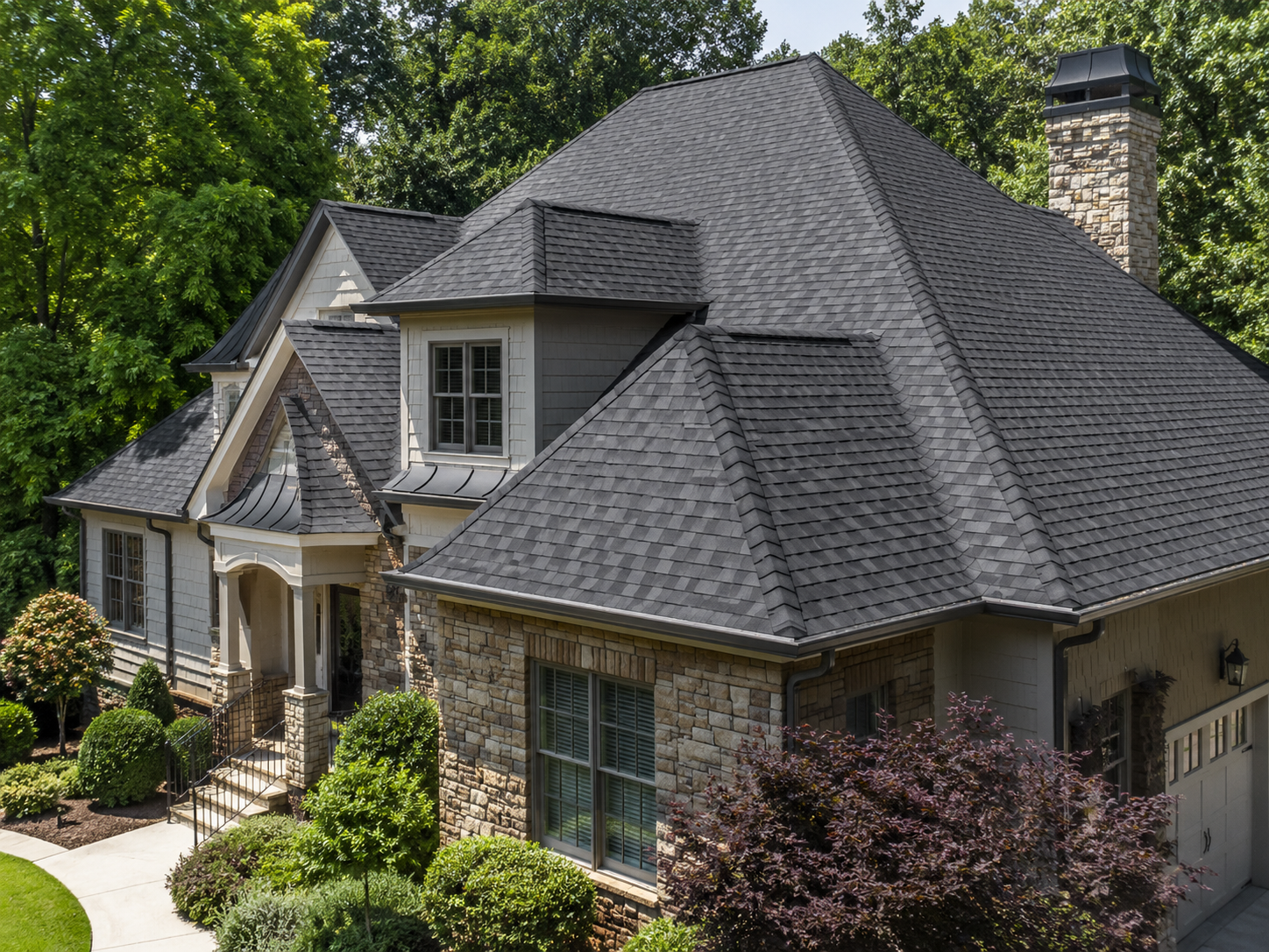 Impact-resistant shingle roof installation completed by Caldwell Exteriors on a residential home in Duluth, Georgia