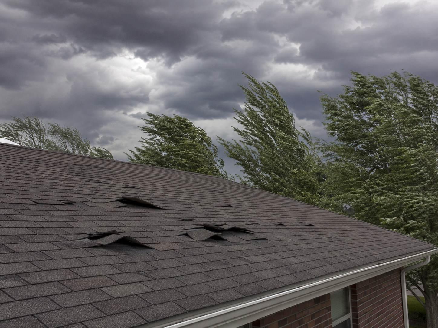 wind damaged shingle roof in mckinney texas