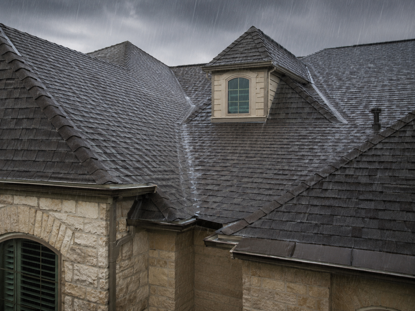 Frisco storms damaging roofs due to high wind driven rain